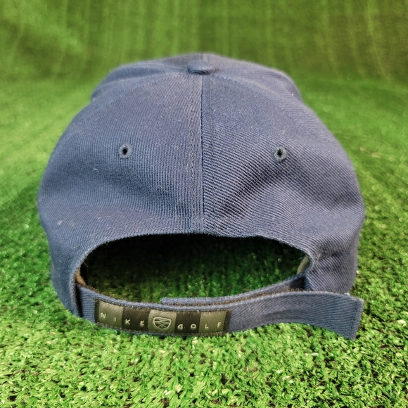 Vintage 90s Nike Swoosh Navy Blue Snapback Golf Cap/Hat - Picture 7 of 11